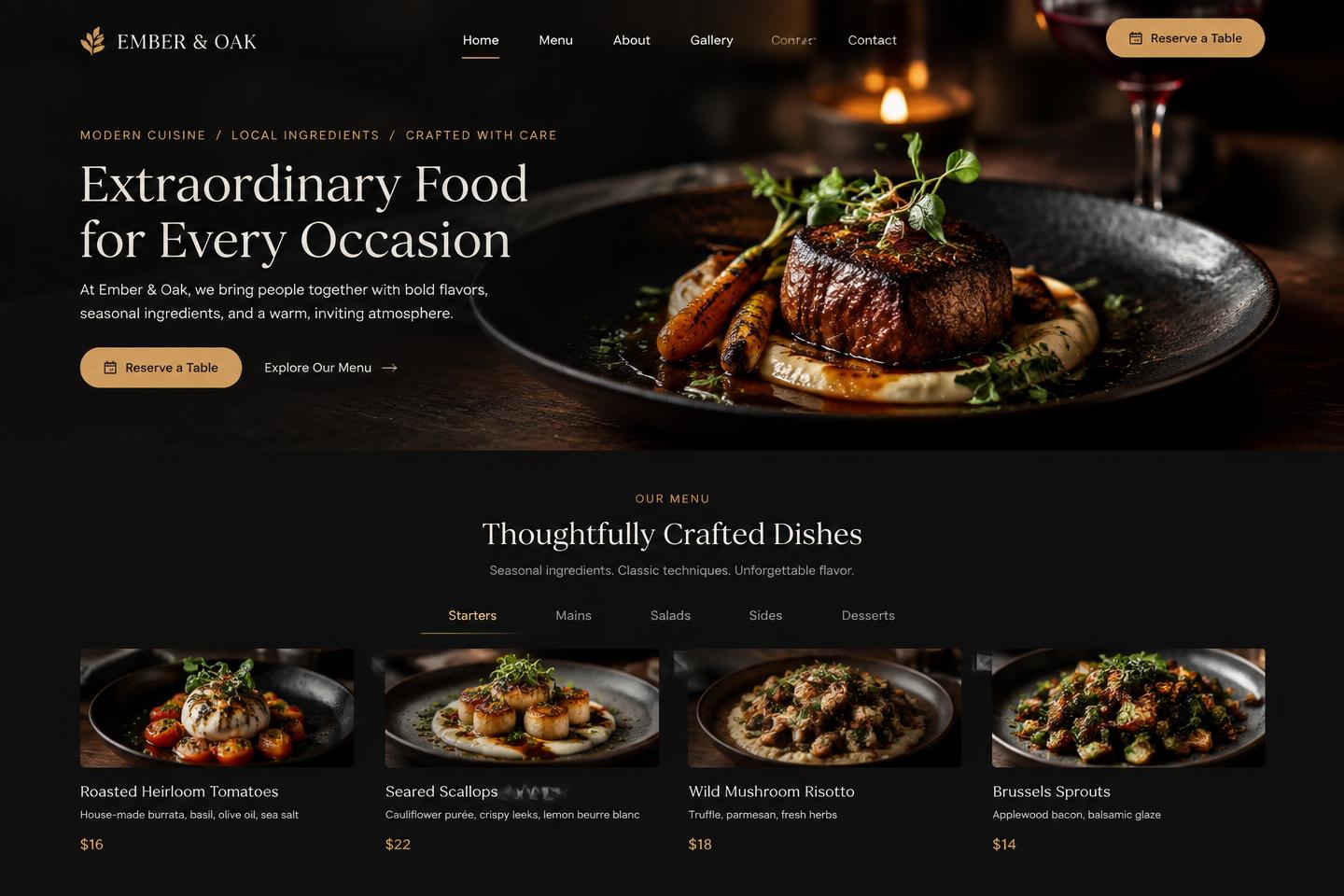 Ember & Oak — Hospitality concept